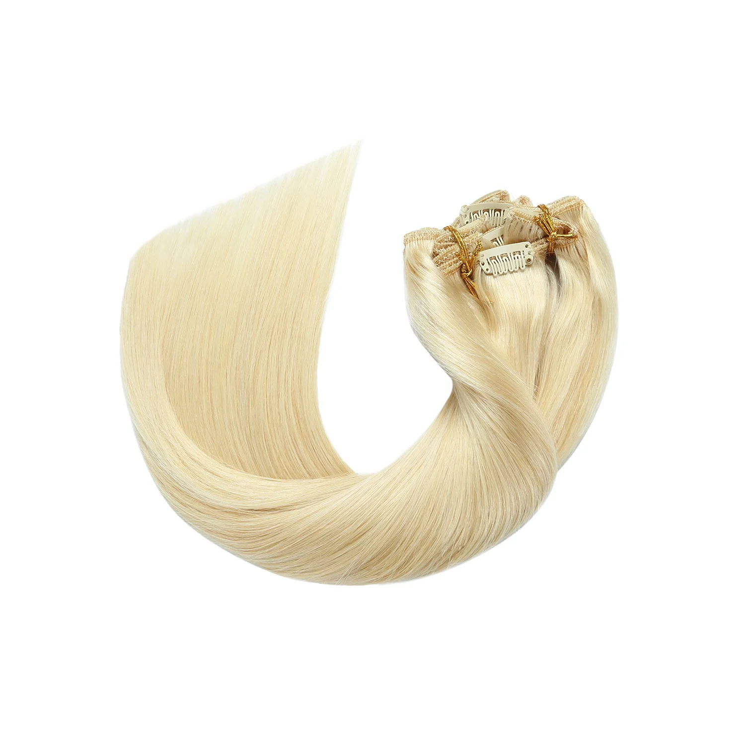 7 Piece Seamless Clip-In Hair Extensions – Premium Double Drawn Remy Human Hair - Image 3