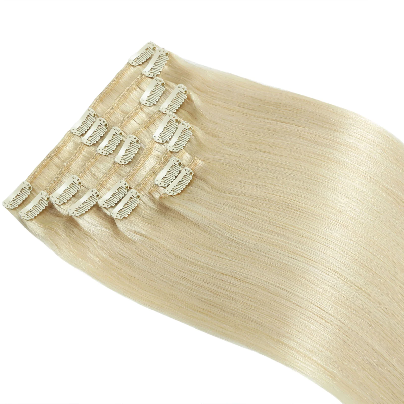7 Piece Seamless Clip-In Hair Extensions – Premium Double Drawn Remy Human Hair