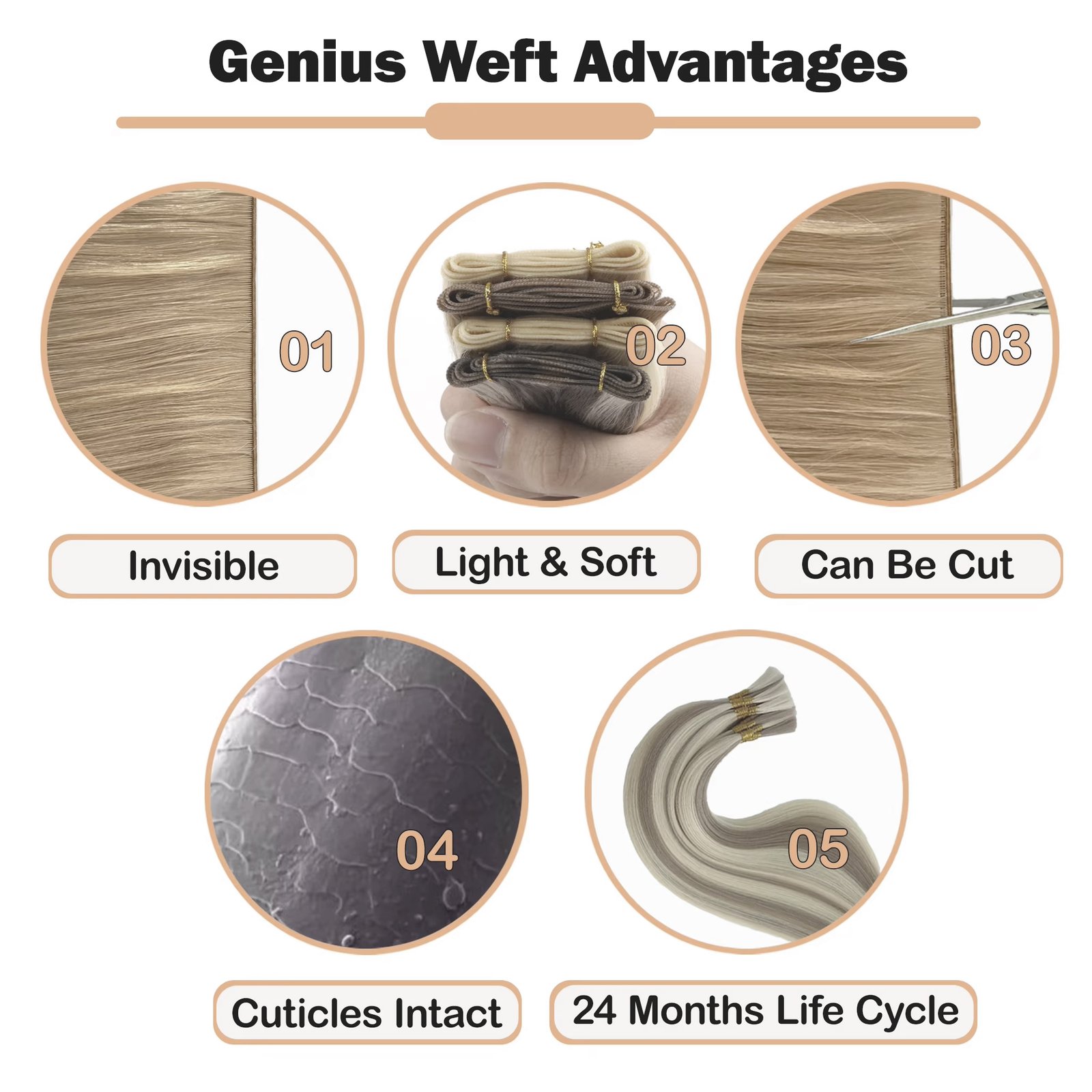 Premium Double Drawn Invisible Weft – 100g Virgin Remy Human Hair - Image 7